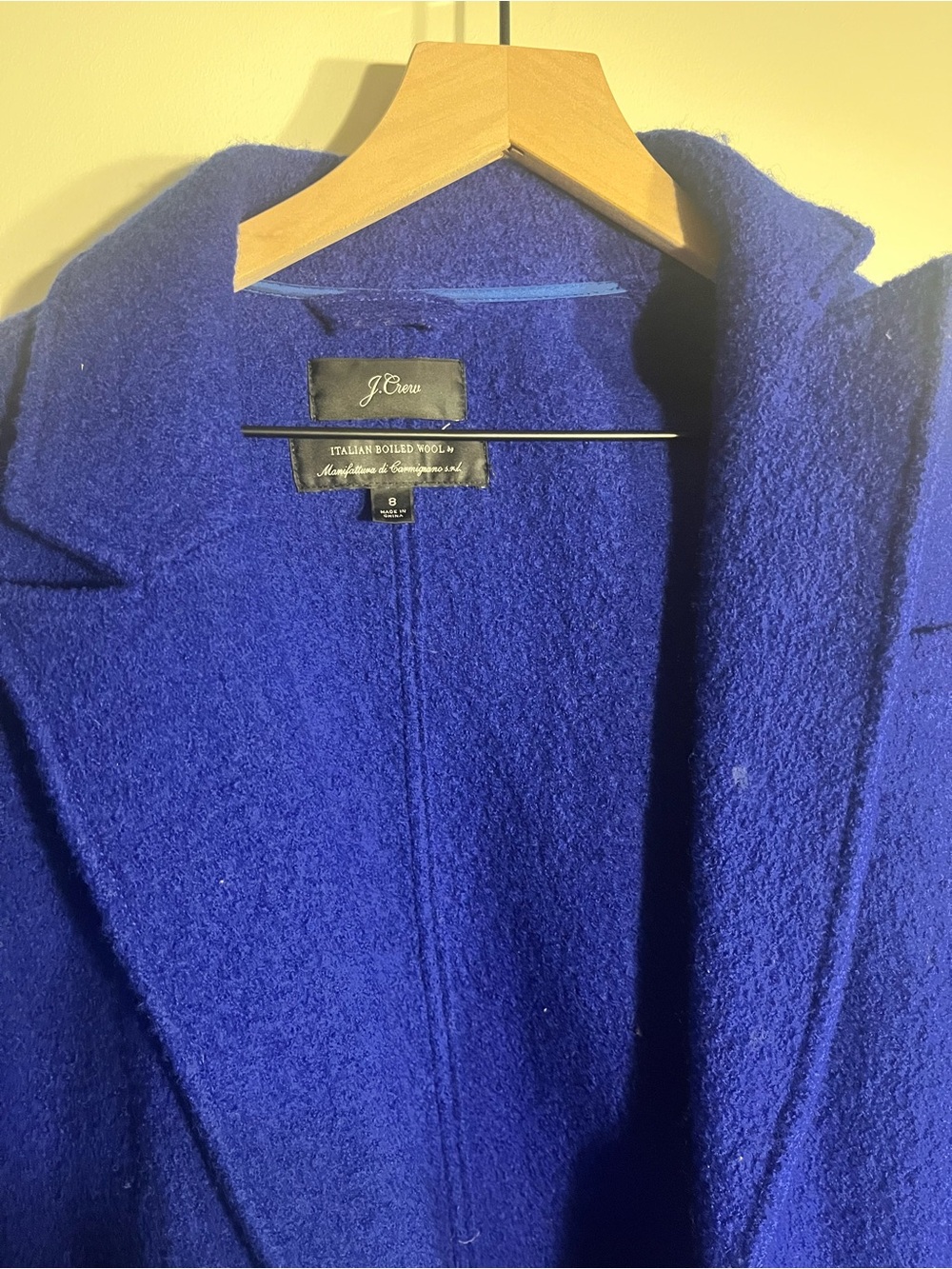 J crew cobalt blue boiled wool coat size 8 - Picture 2 of 4